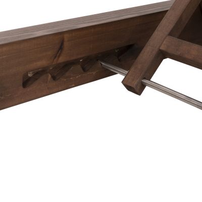 ПЛАЖЕН ШЕЗЛОНГ НИСЪК IKARIA HM10622.02 БОРОВО ДЪРВО В ЦВЯТ ОРЕХ-ЕКРЮ ТЕКСТИЛ-ВЪЗГЛАВНИЦА ДЕБЕЛИНА 20см